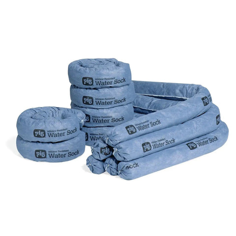 Mildew Resistant Absorbent Sock For Leaks And Spills, Water Absorbing Snake, 3 Inch By 4 Foot, Absorbs Up To 1 Gallon Per Sock, 12 Count For Basement And Garage Cleanup