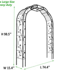 Tall Black Garden Arch Trellis 8.2 Ft High 6.2 Ft Wide Outdoor Arbor For Climbing Plants Roses And Vines Built To Last