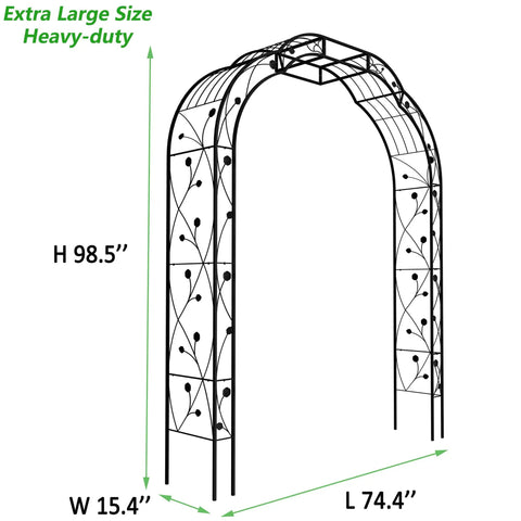 Tall Black Garden Arch Trellis 8.2 Ft High 6.2 Ft Wide Outdoor Arbor For Climbing Plants Roses And Vines Built To Last