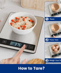 Home Chef Friendly Digital Kitchen Scale With 33 Lb Capacity, USB Rechargeable, Stainless Steel, Displaying 375 Grams
