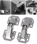 Ten Piece NoDrill Furniture Hinges Delivering NoFuss Cabinet Mounts And ZeroSlot Setup For Swift Window Cupboard Repairs shown in various angles.