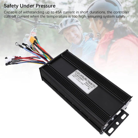 Sine Wave Brushless Motor Controller 45A Aluminum Alloy Body For 36V 48V 52V E Bike And Scooter, Intelligent Safety