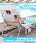 Large Tanning Chair Towel With Face Hole And Pocket on poolside lounge