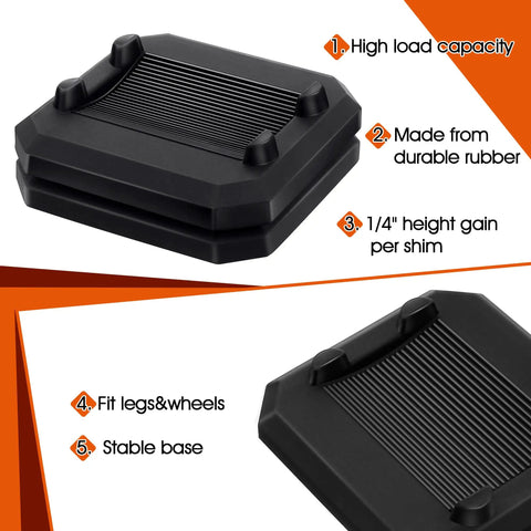 8 Pack 1/4 Inch Griddle Leveling Shims Kit For Blackstone Griddles And Most Grills, showing durable rubber levelers stacked.