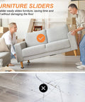 Hella Smooth Five Inch Felt Furniture Sliders Sturdy Eight Piece Round Movers For No Sweat Rearranging on a sofa, protecting hardwood floors.