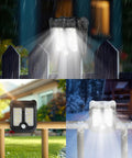 Small Solar Lights For Chain Link Fence With Motion Sensor Clip On Outdoor Lights installed on fences, daytime and night view