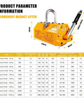 Straight Up Industrial Grade Heavy Duty N50 Neodymium Lifting Magnet product specifications and dimensions for lifting steel and iron.