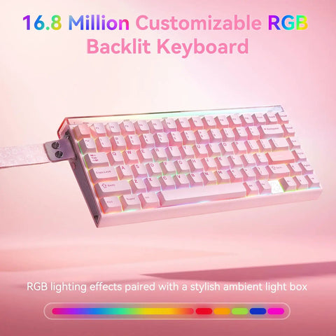 Sick Speed Wireless Gaming Keyboard With Seventy Five Percent Layout And Lightning Fast Rapid Trigger Switches Featuring Eight Thousand Hertz Polling Rate Zero Lag Response And Smooth Magnetic Axis Actions In Classic Black, showing customizable RGB lighting effects.