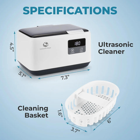 Powerful 45KHz Cleaner With 20oz Capacity And Cleaning Basket, 304 Stainless Steel Tank, 5 Modes, Ideal For Jewelry, Glasses