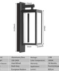 Lit Outdoor Wall Light Fixture Waterproof For Porch Patio Front Door And Garage 15 Inch Exterior Wall Sconce With Clear Glass