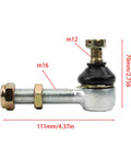 Adjustable Ball Joint Kit M12xM16 For Go Karts And ATVs shown with dimensions 111mm length and 70mm height