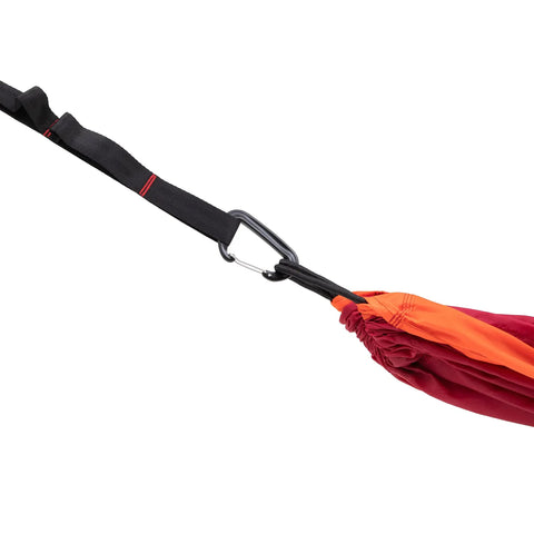 Close-up of heavy duty straps and ripstop fabric of One Person Camping Hammock With Durable Ripstop Fabric And Heavy Duty Straps For Up To 300 Lbs.