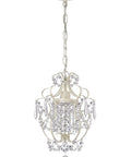 Glam Crystal Mini Chandelier With Ivory Hardware One Light Ceiling Fixture For Bedroom Closet Girls Room And Kitchen Island