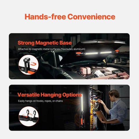 Cordless Mechanic Work Bar With Magnetic Base, 1450 Lumens Ultra Bright LED Underhood Light shown in use