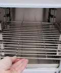 Heavy Duty Lab Drying Oven With Digital Forced Air Convection For Precise Temp Control Up To 300C, showing stainless steel rack inside.
