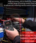 Technician using 2 In 1 Thermal Imaging Camera And True RMS Digital Multimeter For Electrical Inspections on circuit board