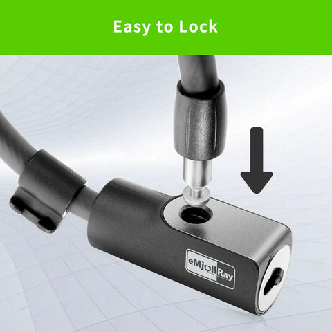 Beefy 12mm Coiled Cable Lock With Mounting Bracket For Electric Scooters And Bikes 4Ft Length Keyed Security Anti Theft Cable Lock Great For E Scooters E Bike Motorcycles