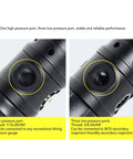 Close-up of Go To Scuba Regulator For All Waters With First Stage Yoke System showing high and low pressure ports details