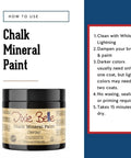 Chalk Mineral Furniture Paint Matte Black Caviar 16oz with application tips on cleaning and drying time