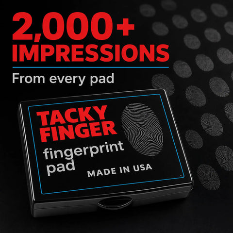 Top Shelf Premium Inkless Fingerprint Tacky Sheets For Notary And Legal Forms Black 4 Pack with 2000+ clear impressions.