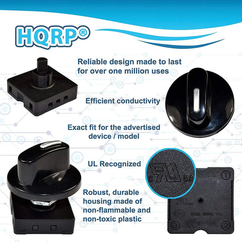 Four Position Three Speed Rotary Switch With Knob For Fans And Portable Heaters Off L1 L2 L3 Supports 10A At 120V Or 5A At 250V