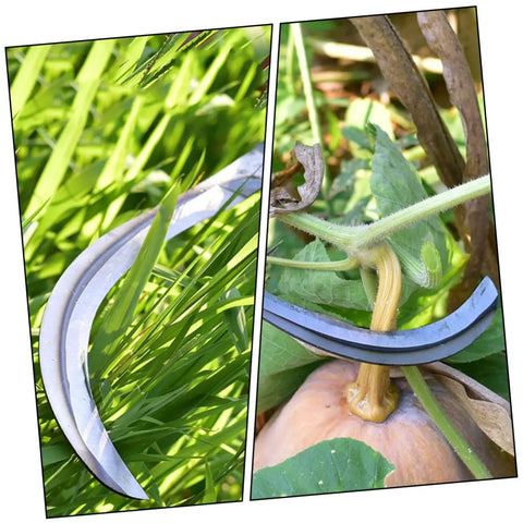 2 Pack Folding Japanese Scythe Knife Garden Tool With Long Handle for sickle in grass and cutting pumpkin stem