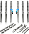 100 Pack T316 Stainless Steel Right And Left Handed Swage Lag Screws For Wood Posts One Eighth Inch Cable Railing Kit with wrenches