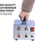 Handheld Pulse Arc Jewelry Welder Kit for Gold Silver Platinum with leatherwear strap, pro-grade power controls visible.