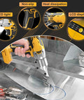 Heavy Duty Cordless Metal Shears Cuts Through Iron Like Butter Ripping Steel Fast with LED light and LCD display.