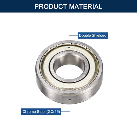 Close-up HiPicco R8ZZ deep groove ball bearing, chrome steel GCr15, double shielded, 1/2 inch bore, 1-1/8 inch OD, 5/16 inch width