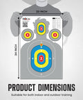 Extra Large Silhouette Targets For Shooting Range 23 By 34 Inch High Visibility Paper Targets Anti Glare displayed with dimensions
