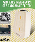 Diagram showing impacts of a bad car air filter with images of clogged engine and engine damage; Engine Air Filter For Porsche Cayenne 2019-2026 Macan 2024 Audi Q8 2019-2026 RS Q8 SQ7 SQ8 2020-2026 2.9L 3.0L 4.0L Beefy Drop In Replacement 4M0133843E Car Accessories