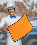 Person holding Ultra Plush Dual-Sided Microfiber Car Towels For Washing And Detailing, Scratch-Free And Highly Absorbent, Gold 15.7 x 23.6 Inch Cloths, 6 Pack