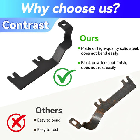 Comparison of hood hinge light mount brackets for Silverado 1500 2014 2018 Chevy, highlighting quality and rust resistance