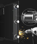 Fingerprint Safe Box For Home And Office With Fast Biometric Access And PIN Code Backup, showing door bolts and lock mechanism.