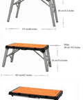 Four In One Portable Folding Workbench And Scaffold Platform With Creeper Carrier And Hand Truck Plus Jigsaw Blade Set, 21.6-31.5" sizes