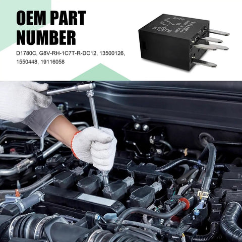 Heavy Duty 12 Volt 5 Pin Fuel Pump Relay Pair Straight Swap Automotive Electrical Component installed in engine bay.