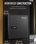 Front view of black 40 Position Key Cabinet With Resettable 3 Digit Combination Lock, Steel Key Organizer For Indoor Use.