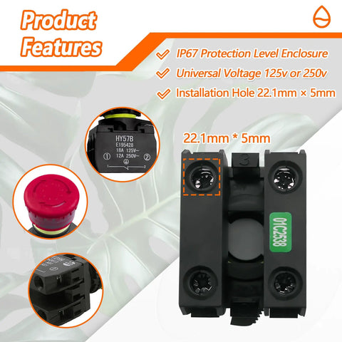 Heavy Duty Emergency Stop Switch For Industrial Machines Ultra Durable Shop Floor Safety Instant 125V 250V AC Power Off Button Tough As Nails Workhorse