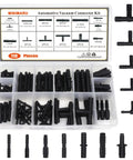 MINIMARU 119-piece heat-resistant nylon automotive vacuum connector kit in a clear plastic case, 14 sizes.