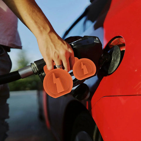 Heavy Duty Universal EV Charging Port Cover Silicone Cap Waterproof Dustproof Protective Plug With Slick Design keeping your ride fresh and secure for everyday drives, Orange silicone cap being handled.