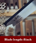 Close-up of Dozuki Dovetail Pull Saw with 8-inch ultra thin 0.008 inch blade, showing blade details and Japanese steel