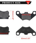 PRO BAT front hydraulic brake pad kit; black pads for 50cc–125cc ATVs, set of 4, shown in multiple views.