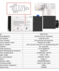 Beefy 4V210-08 Solenoid Pneumatic Valve With AC220V Coil, 5 Way 2 Position Air Control, PT1/4 Ports, product specifications chart