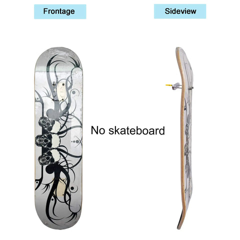 Dope Floating Skateboard Deck Display Wall Mount For Vertical Longboard Hanger with stainless steel screws, side and front views