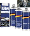 Rapid Foundry Glue For Metal And More Grab And Go Heavy Duty Repair Adhesive For Steel Iron Plastic Ceramic Wood Quick Set Heat Resistant Up To 150C 3 Piece Repair Kit showing tubes and packaging