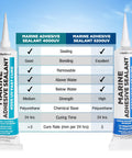 Fast Cure White Marine Adhesive Sealant 5200 For Above And Below Waterline UV Resistant comparison with 4000UV