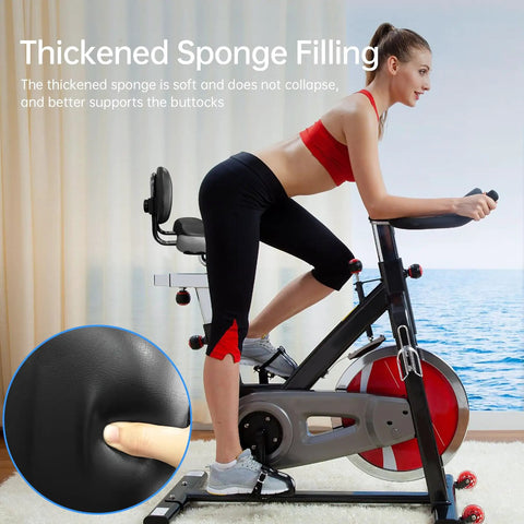 Plush Oversized Comfort Bike Seat With Backrest For Cushioned Rides, Ergonomic Saddle With Supportive Back, Ideal For Long Days In The Saddle, Reducing Pressure And Vibration On Bumpy Roads, black cushioned exercise bike seat with backrest