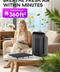 Replacement Filter Set For PlasmaWave Air Purifiers Fits C535 5300 6300 9000 C909 AM90 on table next to air purifier in living room