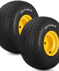 20x10.00-8 Lawn Mower Tire and Wheel Tubeless 4 Ply 3.5 Inch Offset Hub 3/4 Bore 3/16 Keyway Replacement for Riding Tractor Rear Assembly